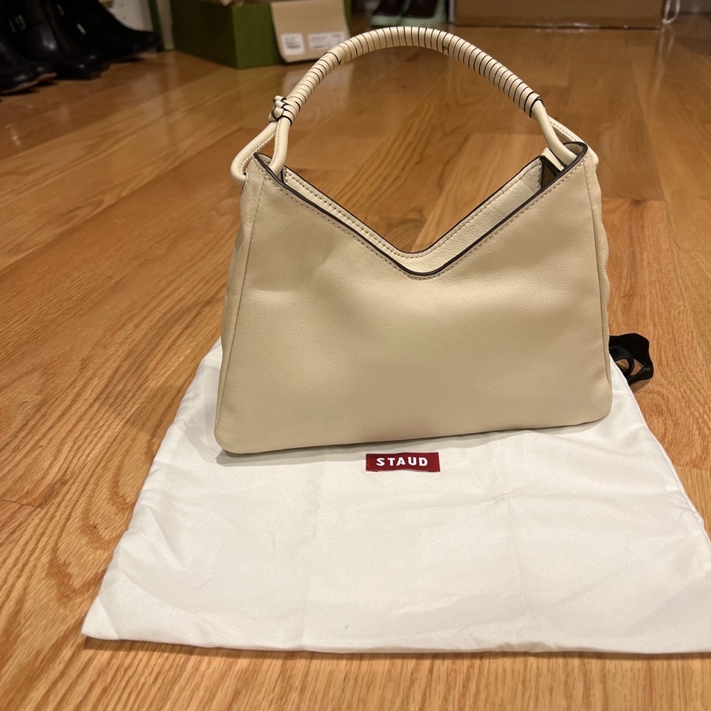 STAUD Cream Valerie Bag
